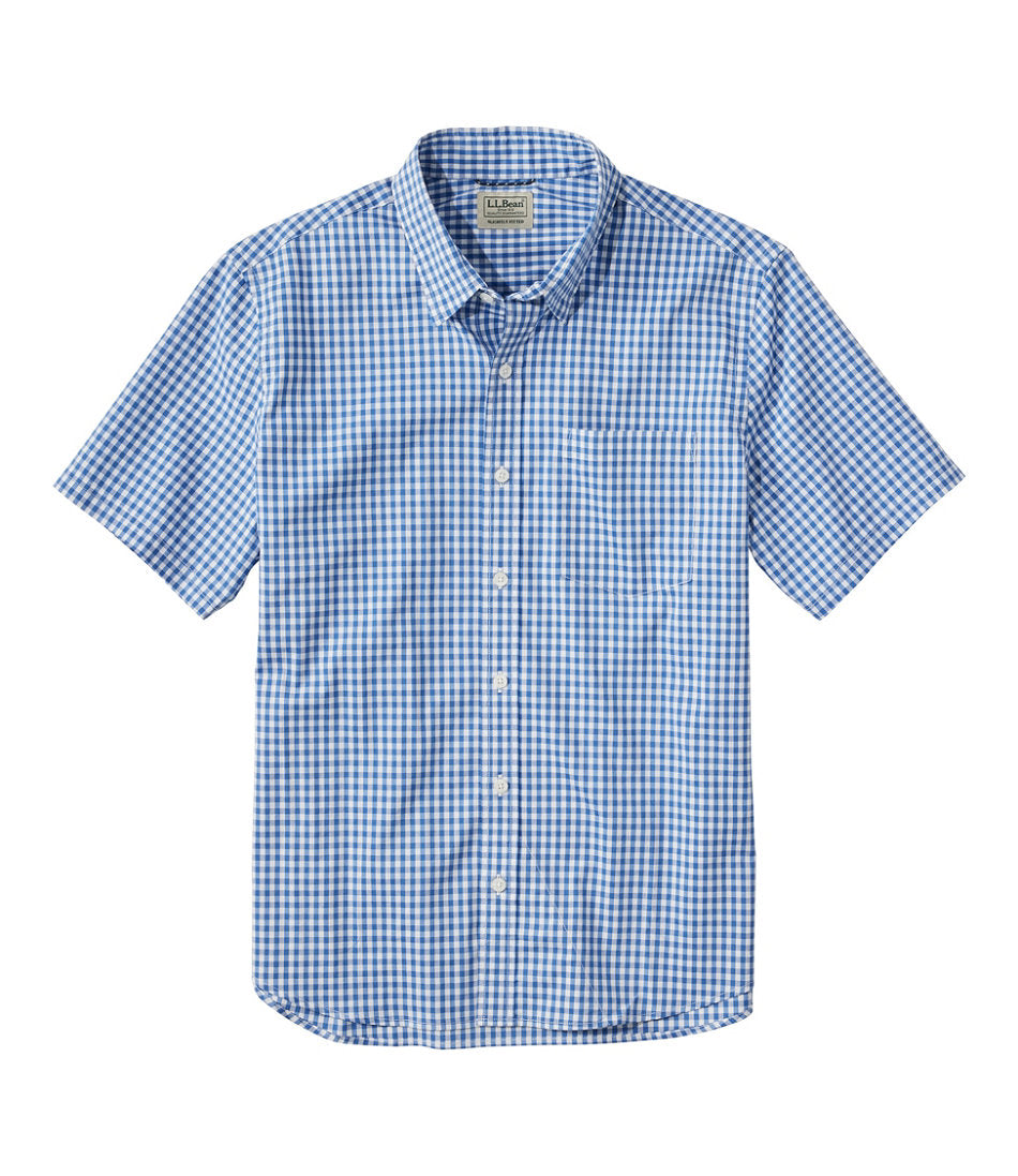 Short-Sleeve Men's Comfort Stretch Performance® Shirt Plaid Slightly Fitted Untucked Fit
