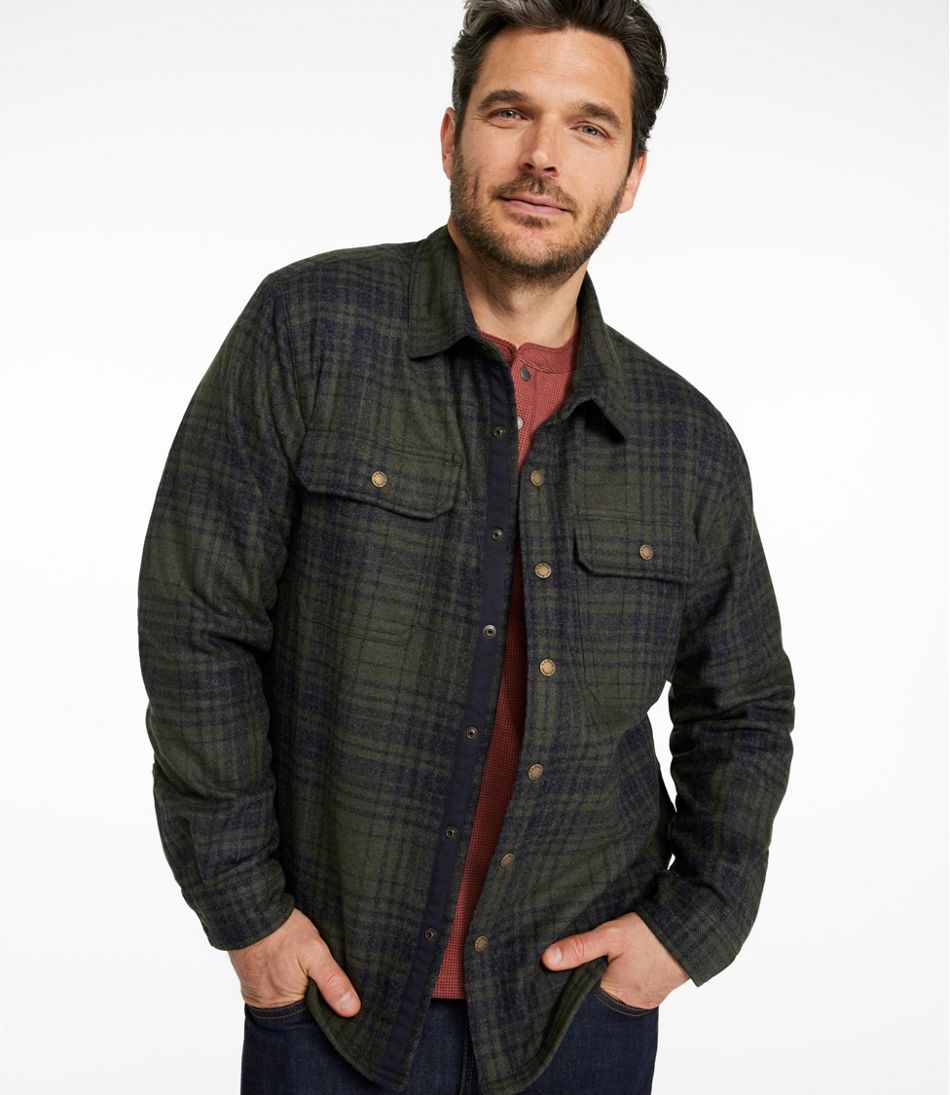 Men's Maine Guide Lightweight Lined Wool Field Shirt Plaid