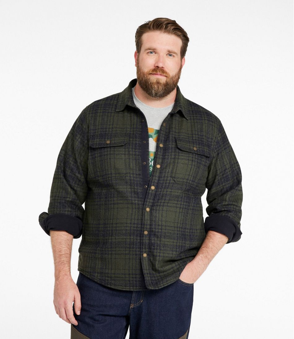Men's Maine Guide Lightweight Lined Wool Field Shirt, Plaid