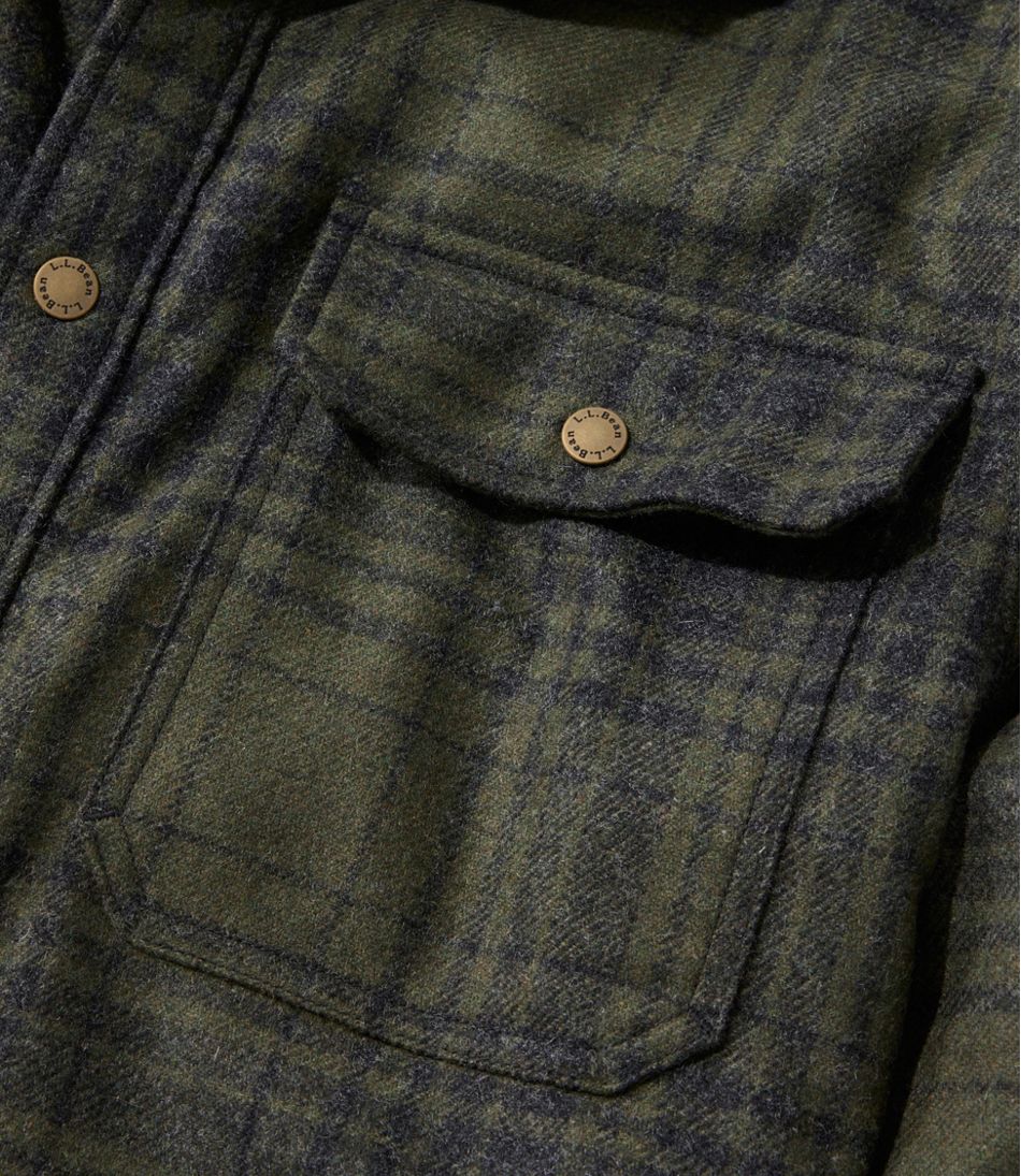 Men's Maine Guide Lightweight Lined Wool Field Shirt, Plaid