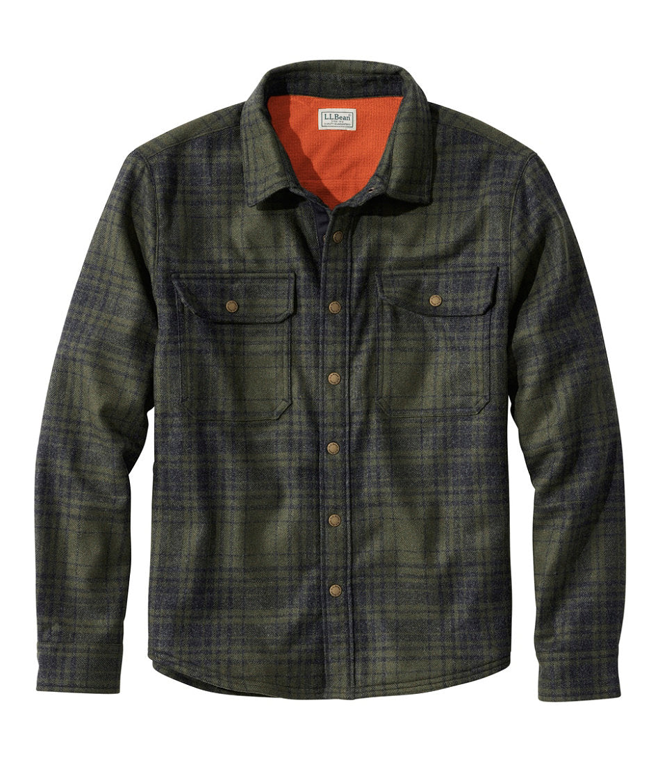 Men's Maine Guide Lightweight Lined Wool Field Shirt Plaid
