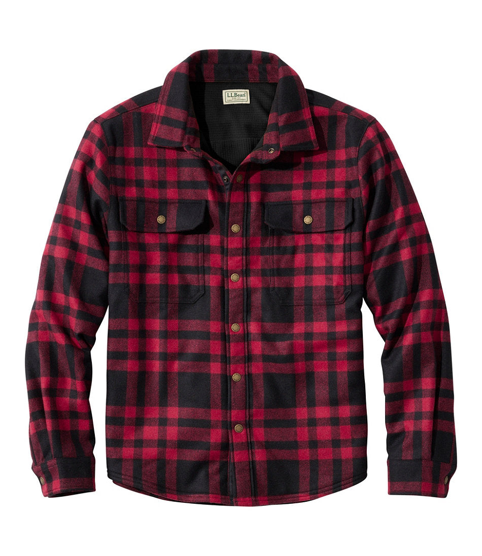Men's Maine Guide Lightweight Lined Wool Field Shirt Plaid