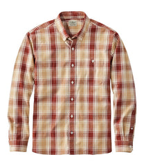 Men's Comfort Stretch® Chambray Shirt Slightly Fitted Untucked Fit Long-Sleeve Plaid