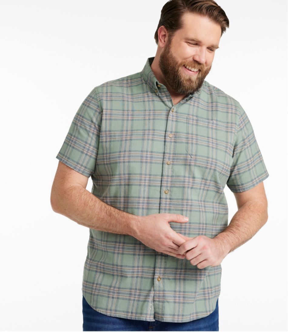 Slightly Fitted Untucked Fit Short-Sleeve Men's Stonecoast Hemp Shirt