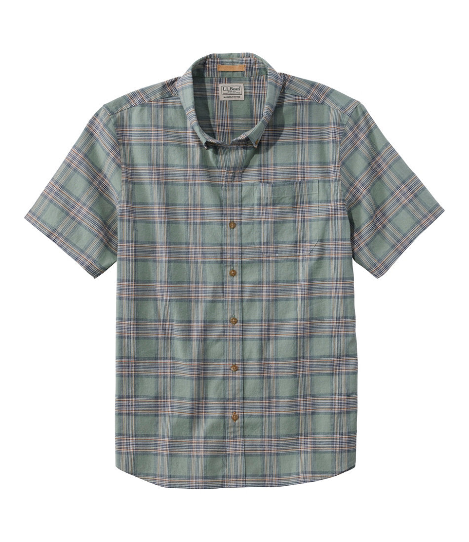 Slightly Fitted Untucked Fit Short-Sleeve Men's Stonecoast Hemp Shirt