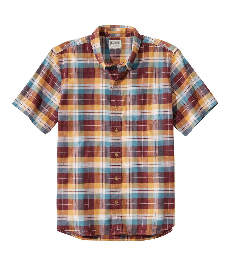 Slightly Fitted Untucked Fit Short-Sleeve Men's Stonecoast Hemp Shirt