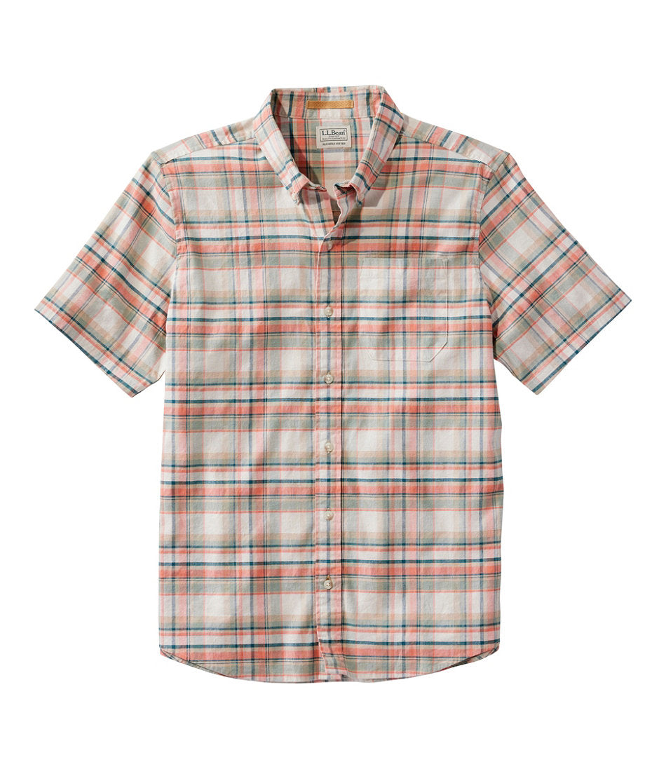 Slightly Fitted Untucked Fit Short-Sleeve Men's Stonecoast Hemp Shirt