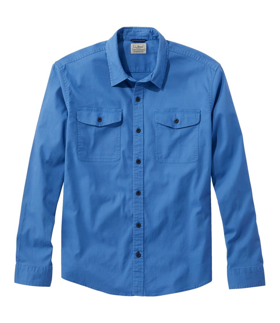Men's Lakewashed Twill Shirt Traditional Untucked Fit
