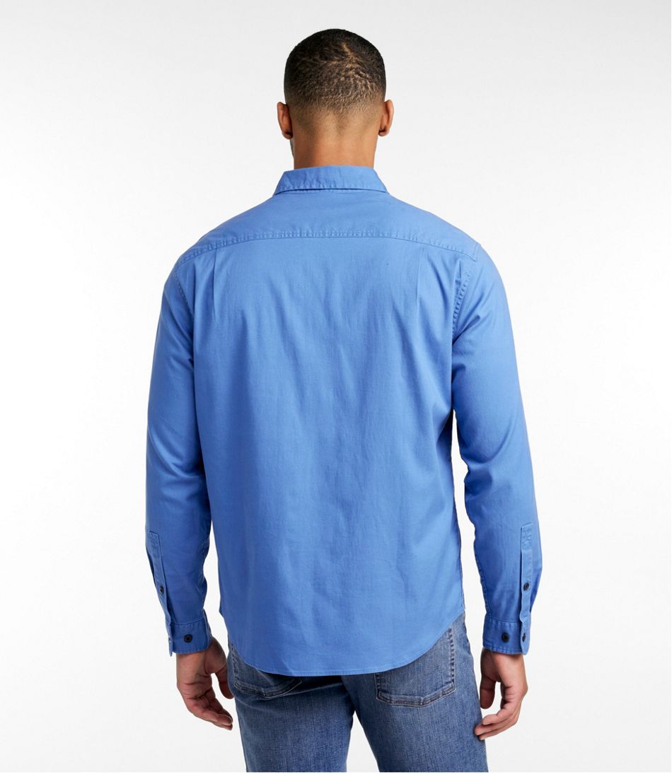 Men's Lakewashed Twill Shirt Traditional Untucked Fit
