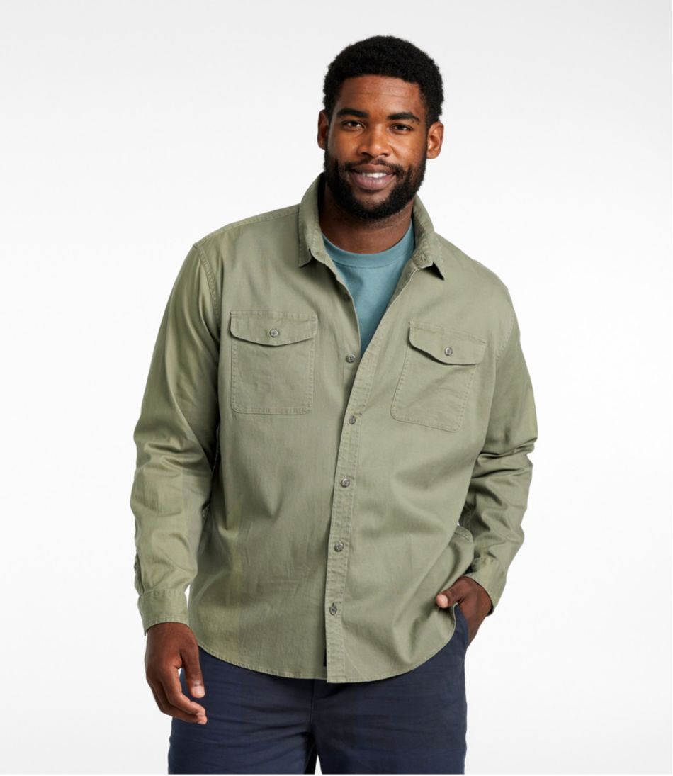 Men's Lakewashed Twill Shirt Traditional Untucked Fit