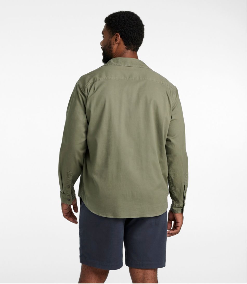 Men's Lakewashed Twill Shirt Traditional Untucked Fit