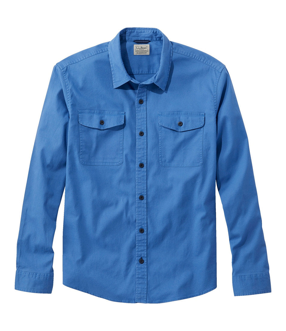 Men's Lakewashed Twill Shirt Traditional Untucked Fit