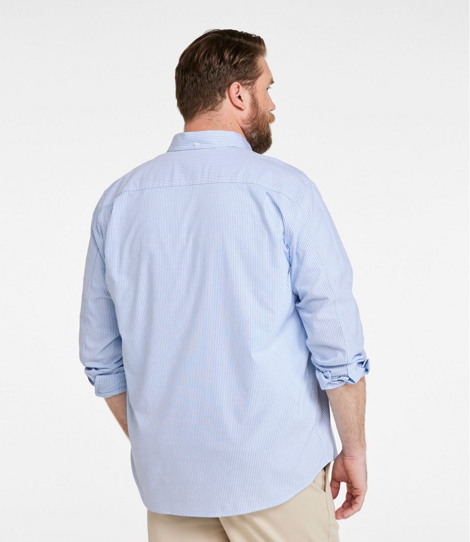 Men's Comfort Stretch Oxford Shirt Stripe Traditional Untucked Fit