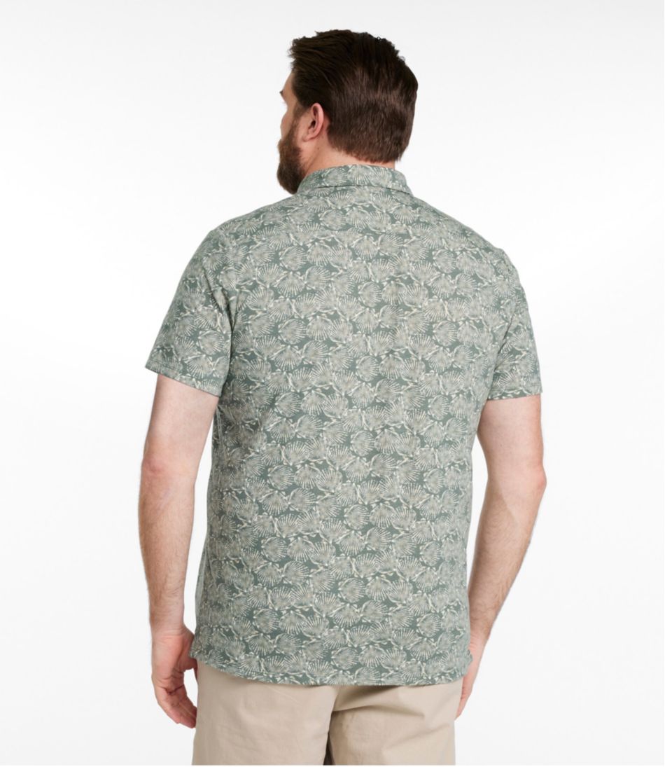 Button-Front Shirt Men's Lakewashed Performance Shirts Short-Sleeve Print
