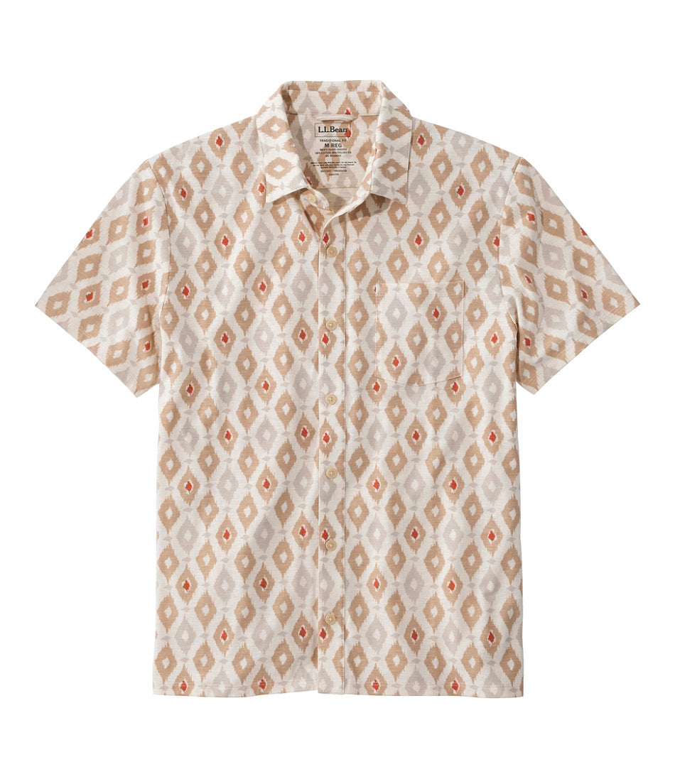 Button-Front Shirt Men's Lakewashed Performance Shirts Short-Sleeve Print