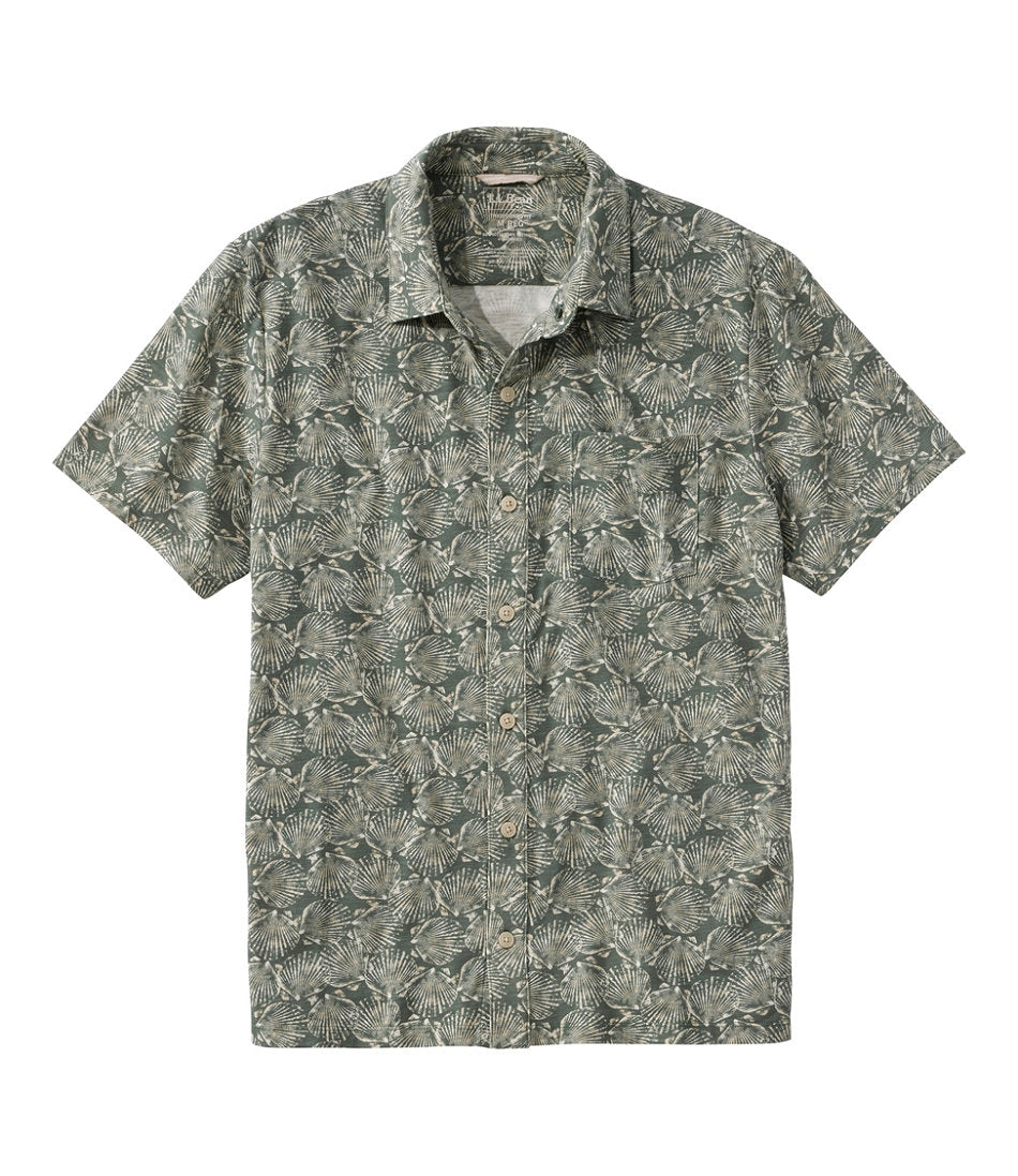 Button-Front Shirt Men's Lakewashed Performance Shirts Short-Sleeve Print