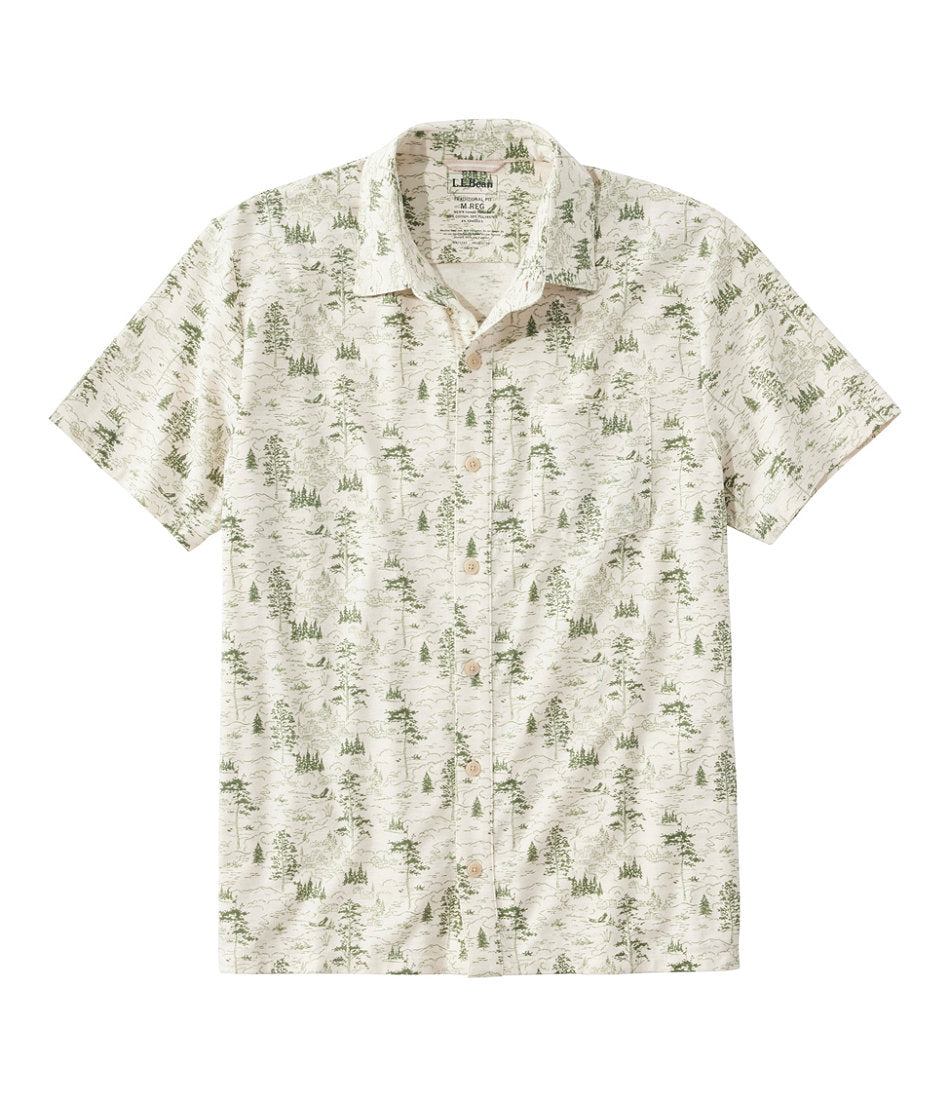 Button-Front Shirt Men's Lakewashed Performance Shirts Short-Sleeve Print