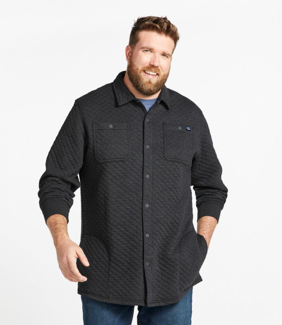 Men's Quilted Sweatshirts Snap Overshirt