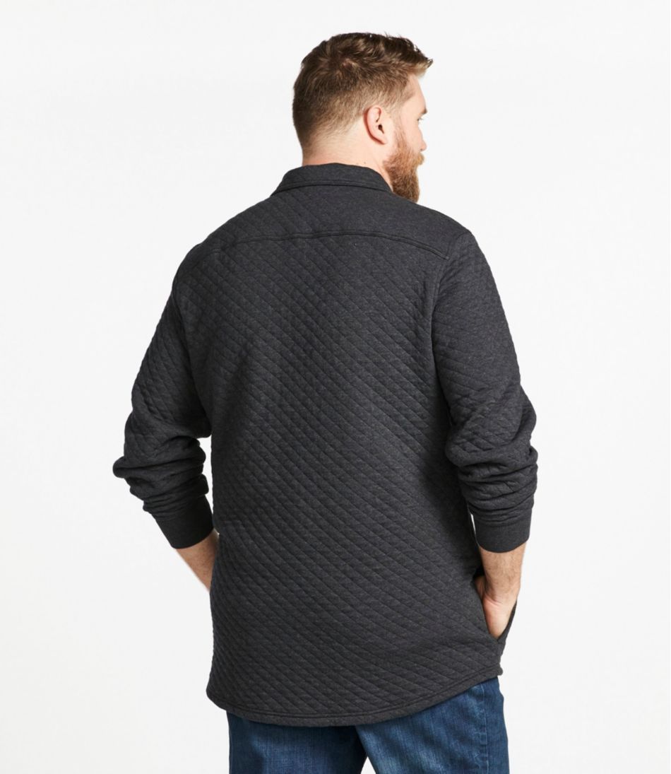 Men's Quilted Sweatshirts Snap Overshirt