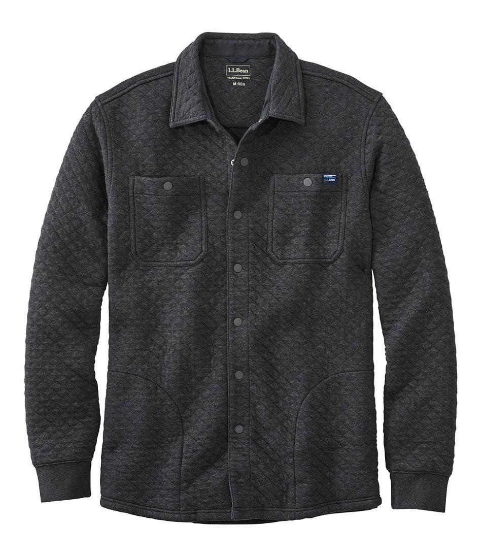 Men's Quilted Sweatshirts Snap Overshirt
