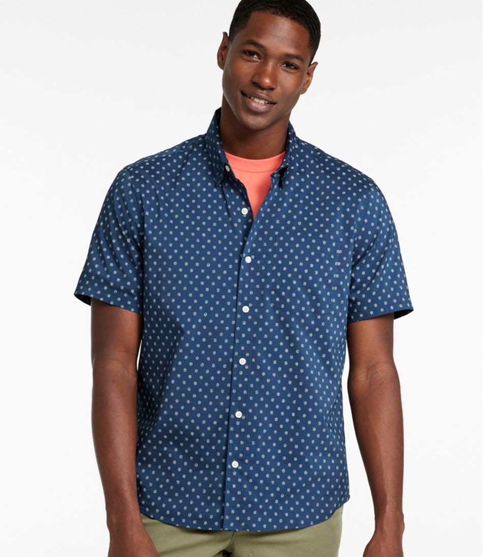 Men's Comfort Stretch Performance® Shirt Short-Sleeve Slightly Fitted Untucked Fit Print