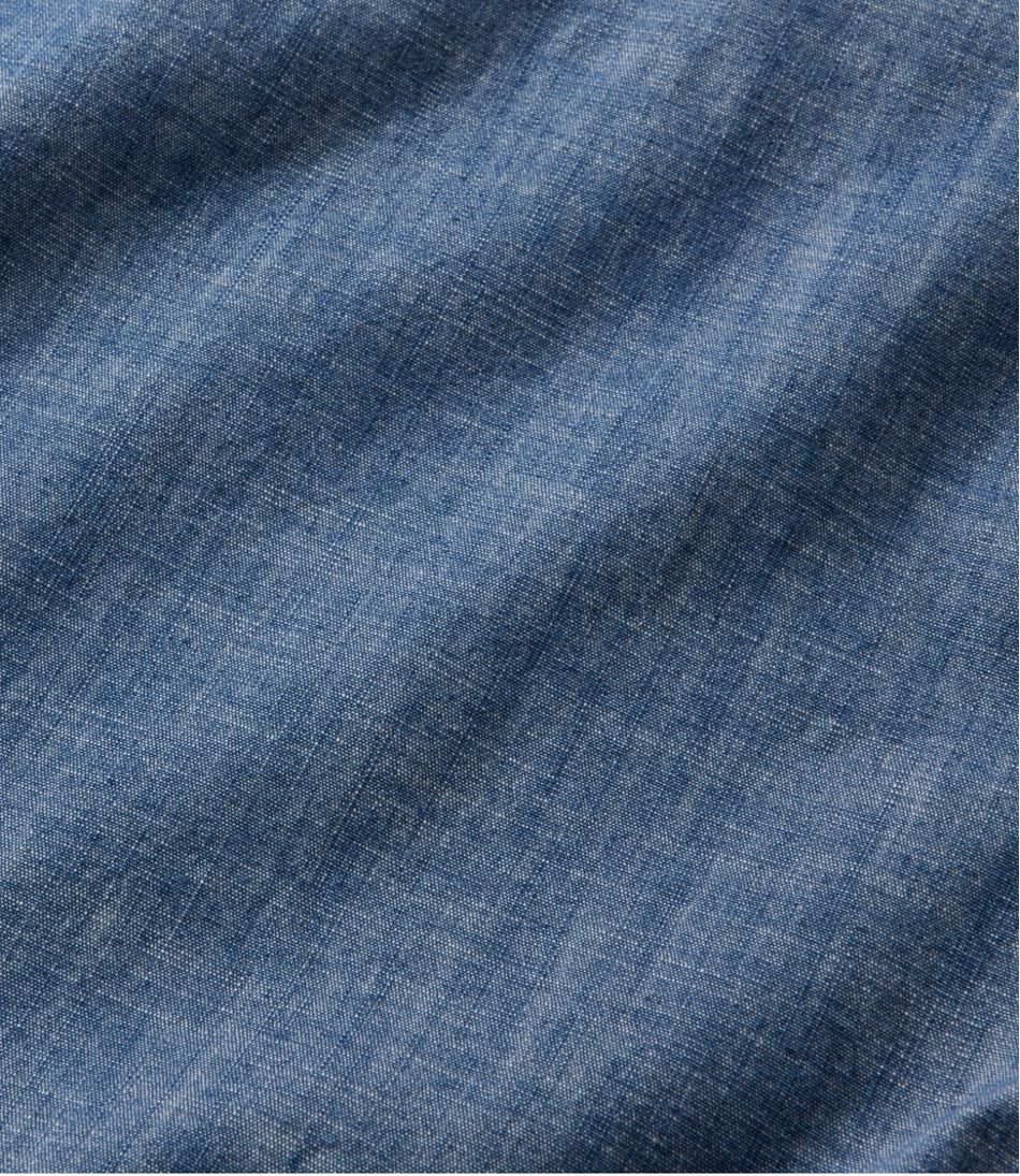 Men's Comfort Stretch® Chambray Shirt Slightly Fitted Untucked Fit Long-Sleeve