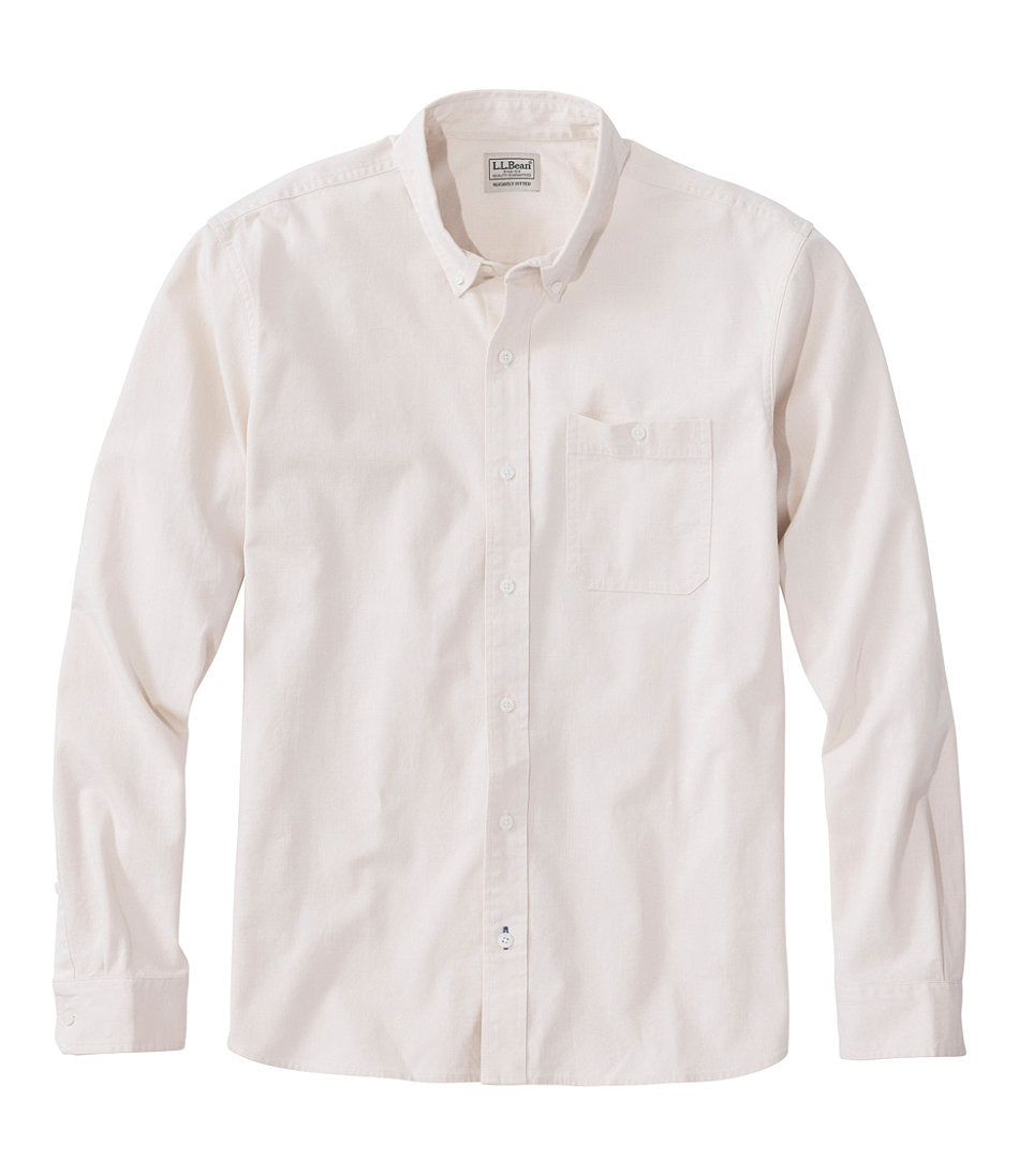 Men's Comfort Stretch® Chambray Shirt Slightly Fitted Untucked Fit Long-Sleeve