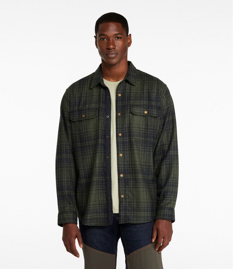 Plaid Men's Maine Guide Lightweight Wool Field Shirt