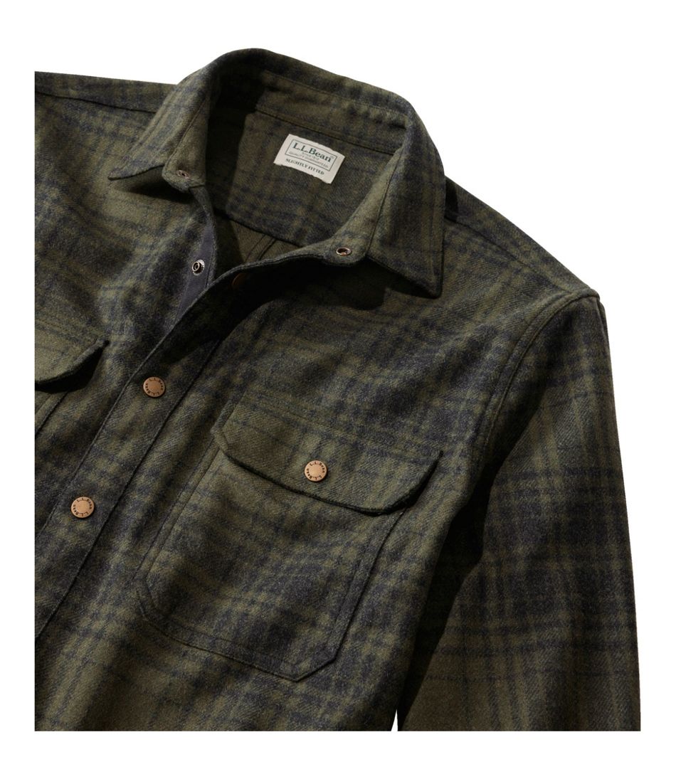 Plaid Men's Maine Guide Lightweight Wool Field Shirt