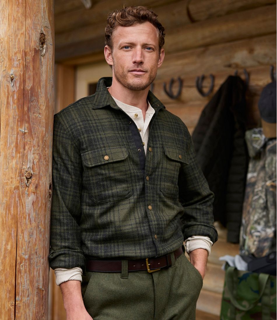 Plaid Men's Maine Guide Lightweight Wool Field Shirt