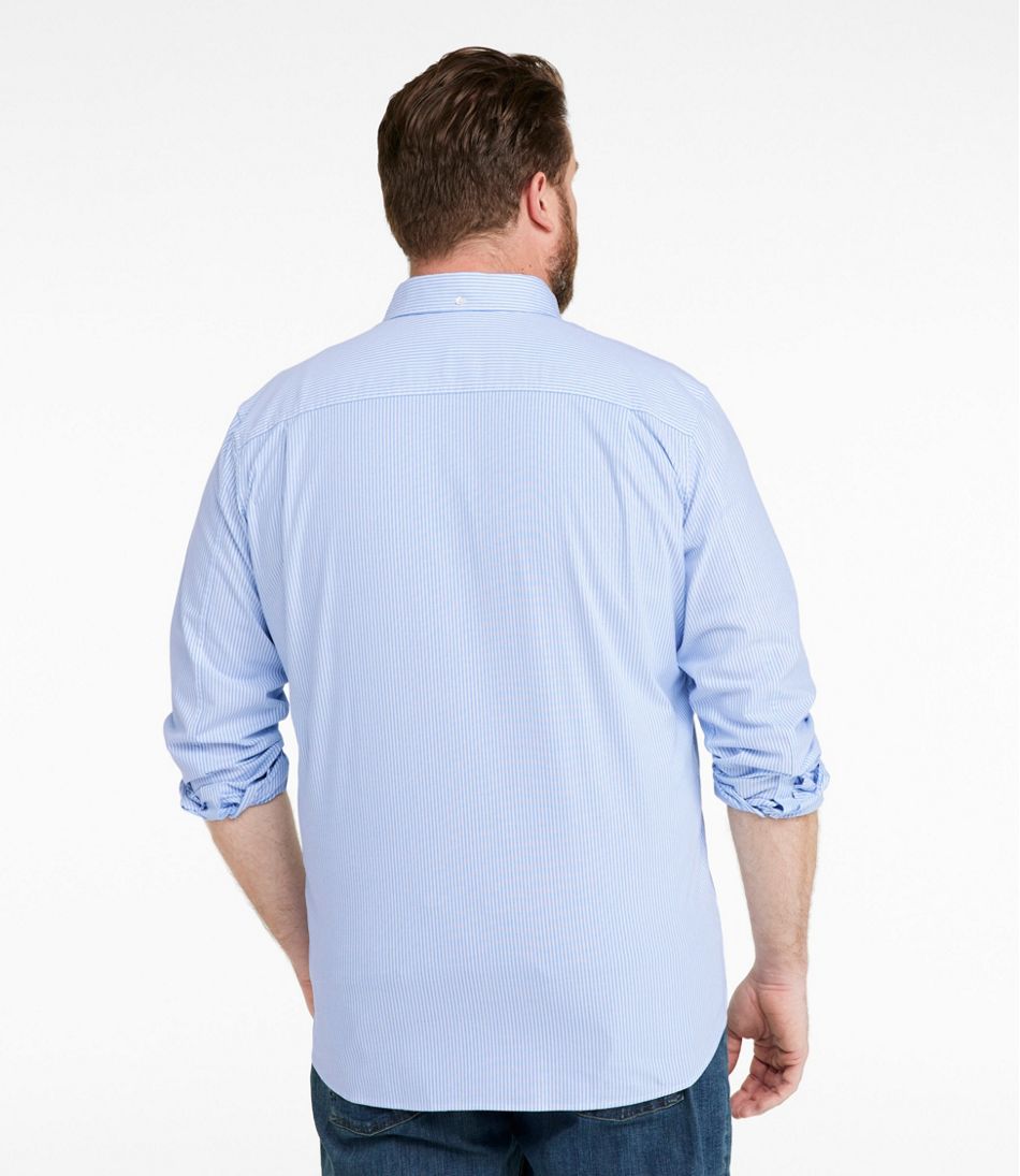 Slightly Fitted Untucked Fit Men's Comfort Stretch Oxford Shirt Stripe