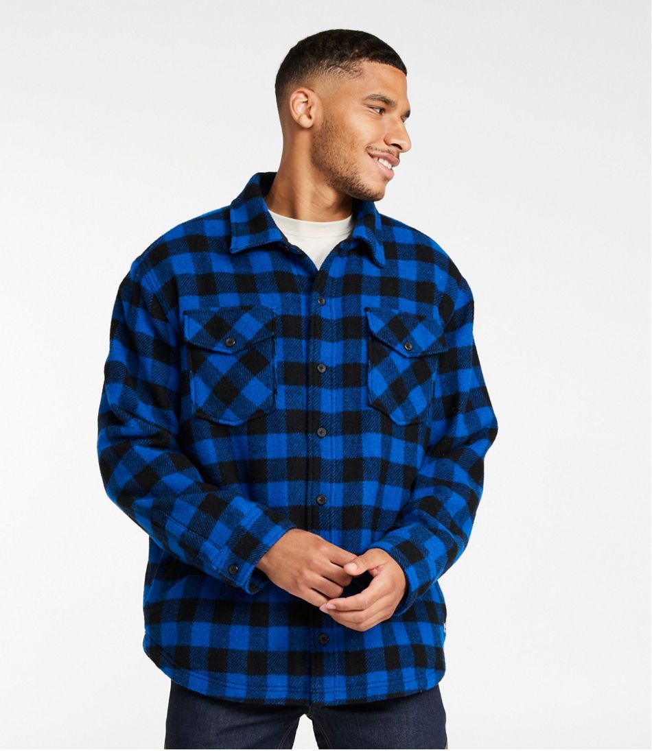 Men's Maine Guide Sherpa Lined Wool Shirt
