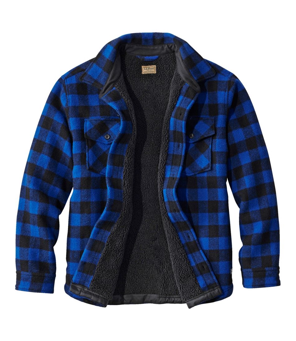 Men's Maine Guide Sherpa Lined Wool Shirt