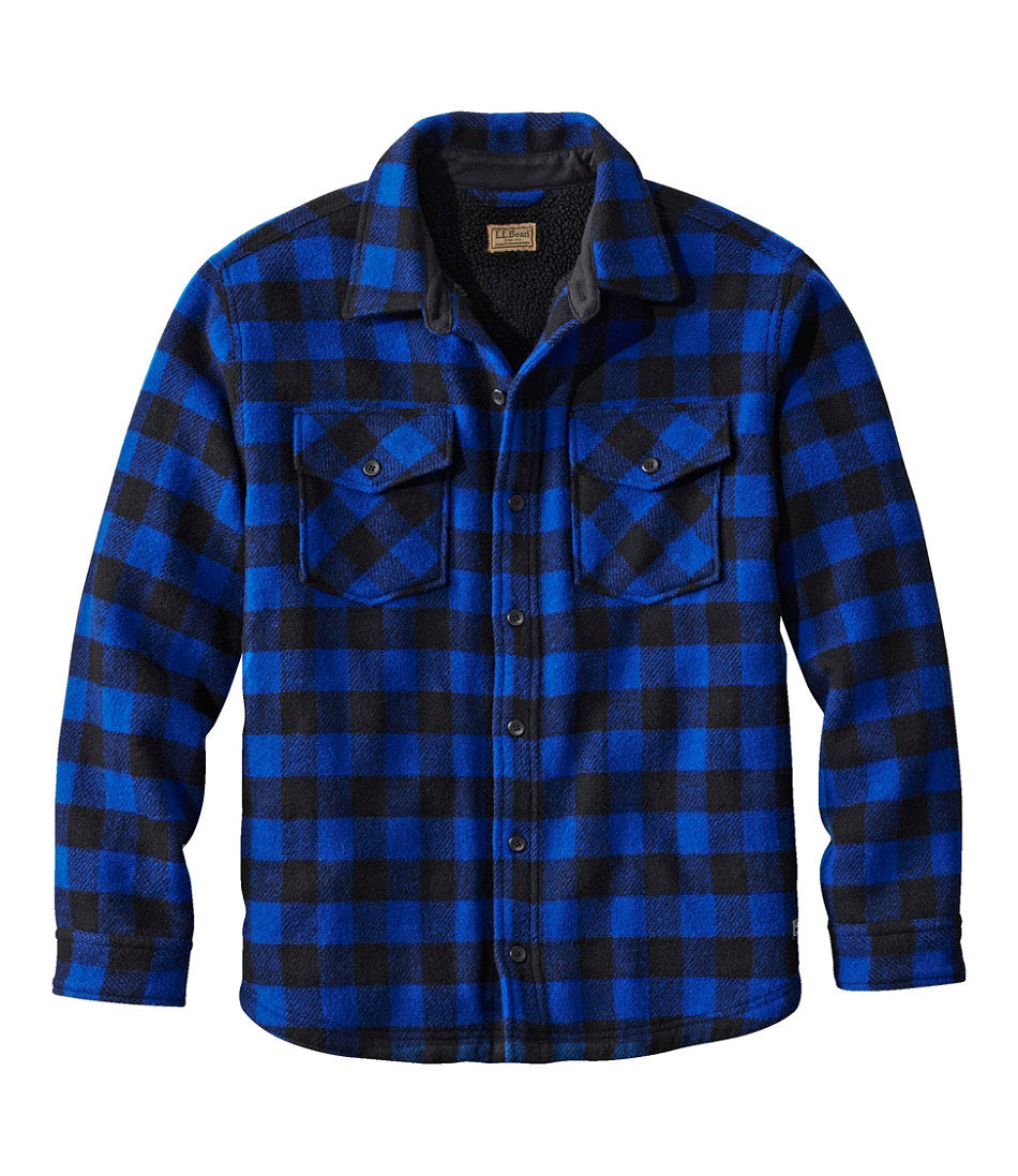 Men's Maine Guide Sherpa Lined Wool Shirt
