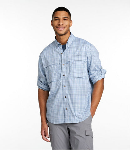 Men's Tropicwear Shirt, Plaid Long-Sleeve
