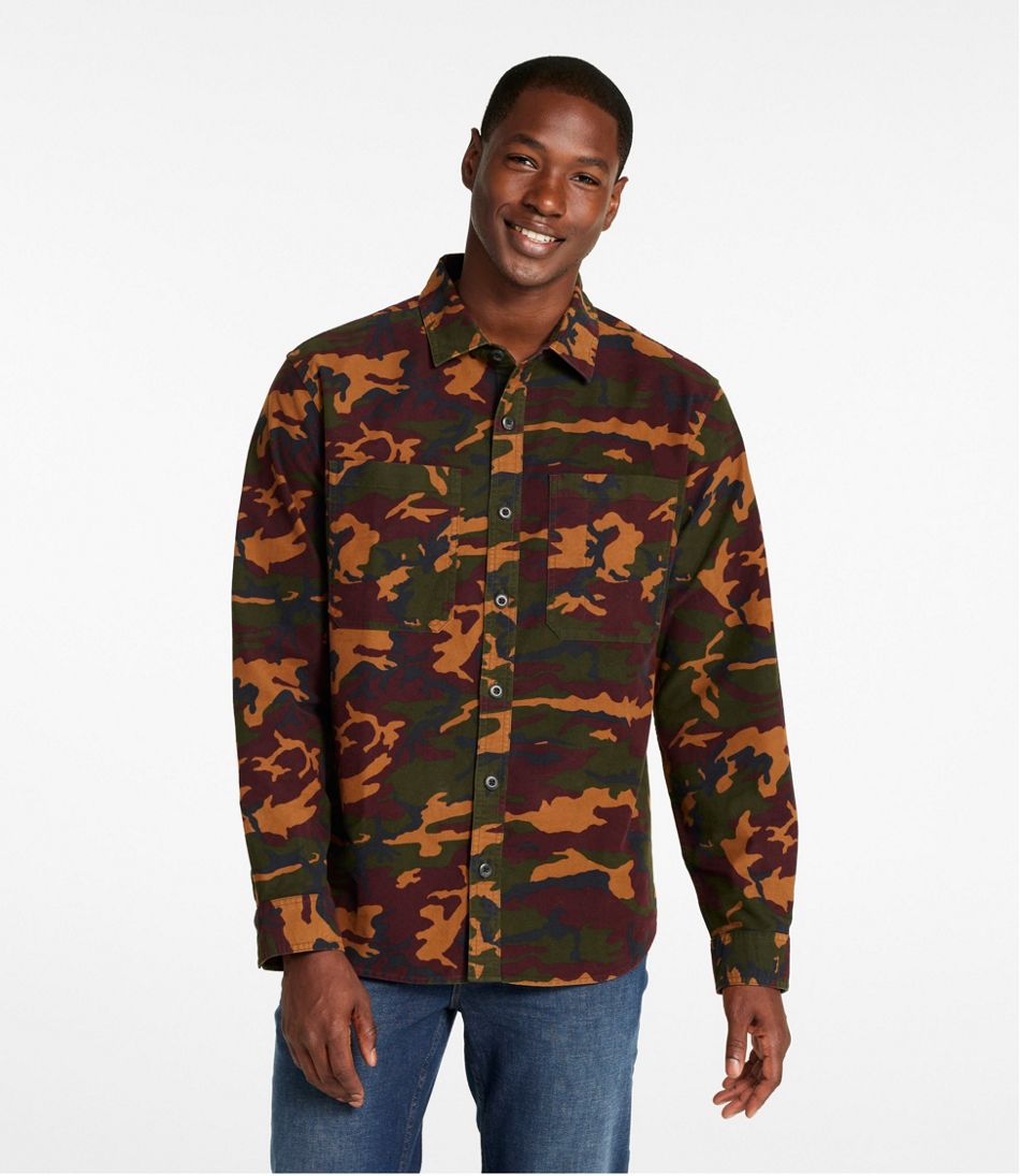 Print Slightly Fitted Untucked Fit Men's Bean's Moleskin Shirt