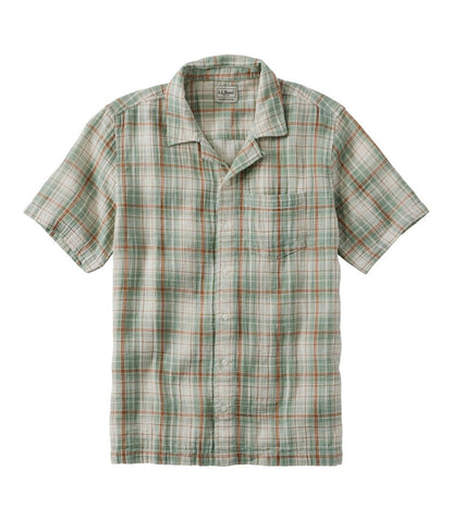 Men's Cloud Gauze Shirt, Short-Sleeve, Slightly Fitted Untucked Fit, Plaid
