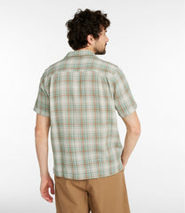 Slightly Fitted Untucked Fit Men's Cloud Gauze Shirt Plaid Short-Sleeve