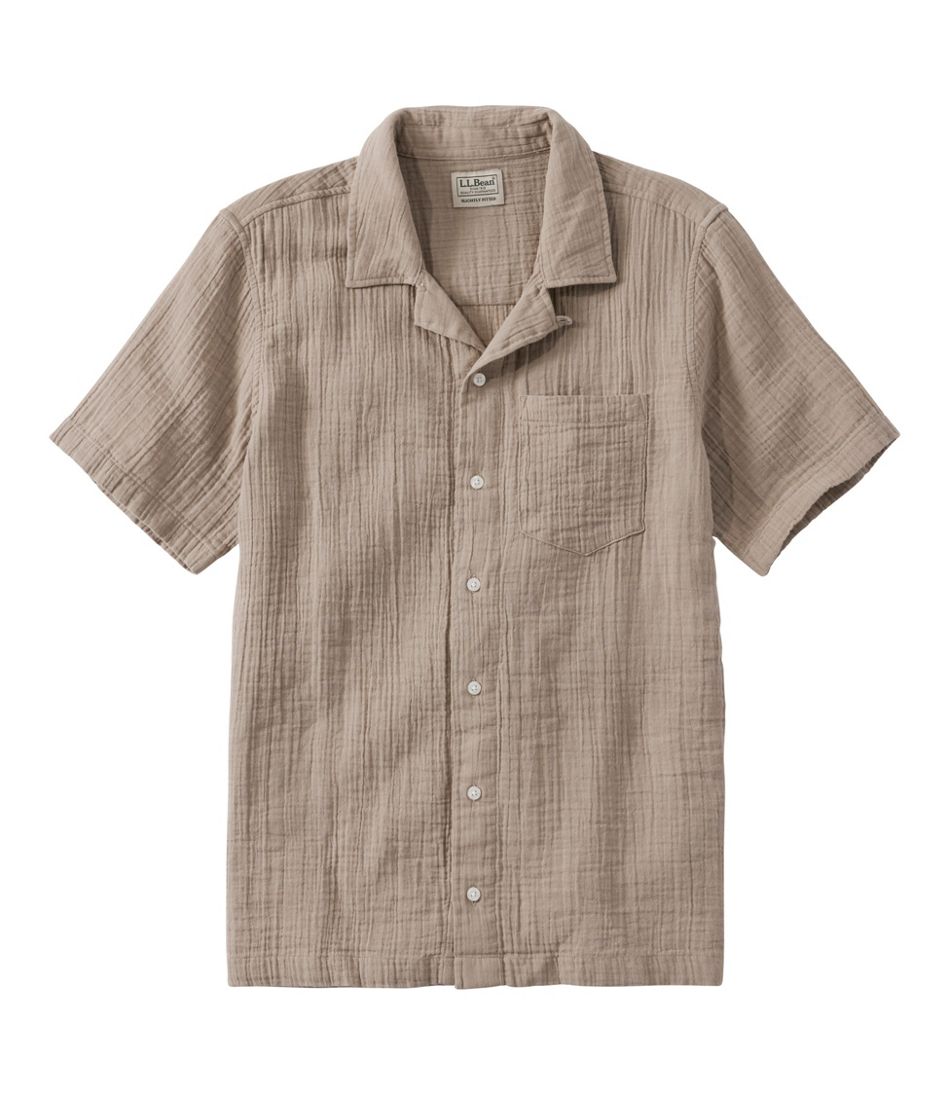 Slightly Fitted Untucked Fit Short-Sleeve Men's Cloud Gauze Shirt