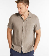 Slightly Fitted Untucked Fit Short-Sleeve Men's Cloud Gauze Shirt