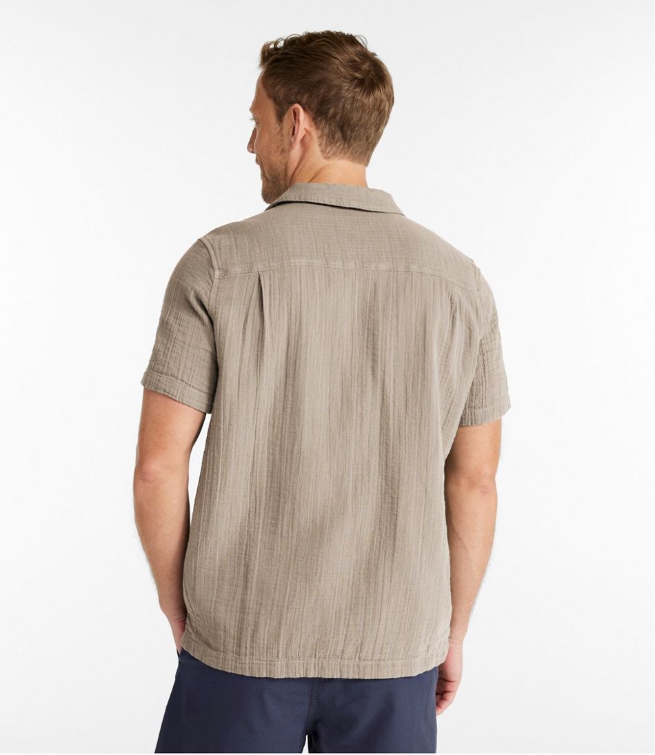 Slightly Fitted Untucked Fit Short-Sleeve Men's Cloud Gauze Shirt
