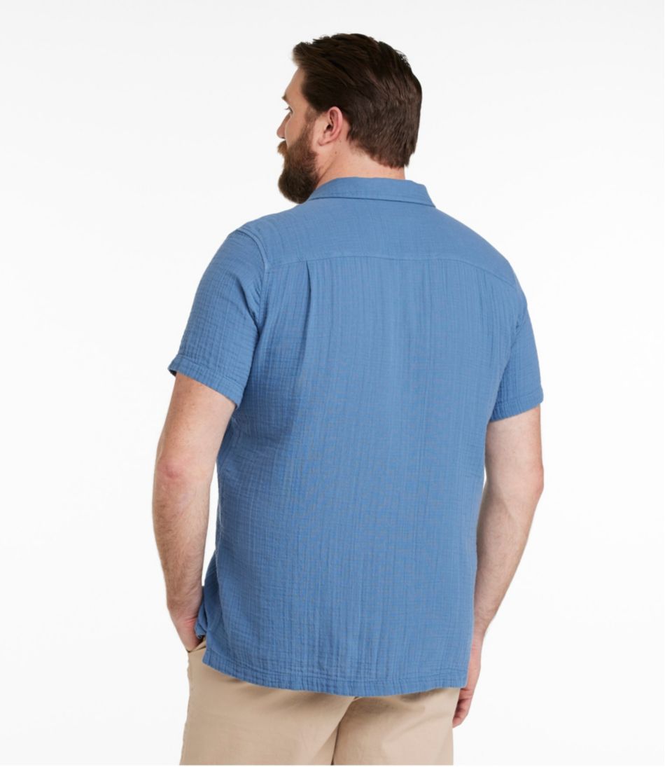 Slightly Fitted Untucked Fit Short-Sleeve Men's Cloud Gauze Shirt