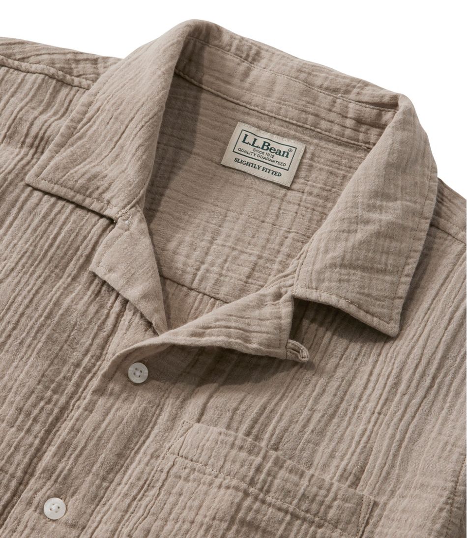 Slightly Fitted Untucked Fit Short-Sleeve Men's Cloud Gauze Shirt
