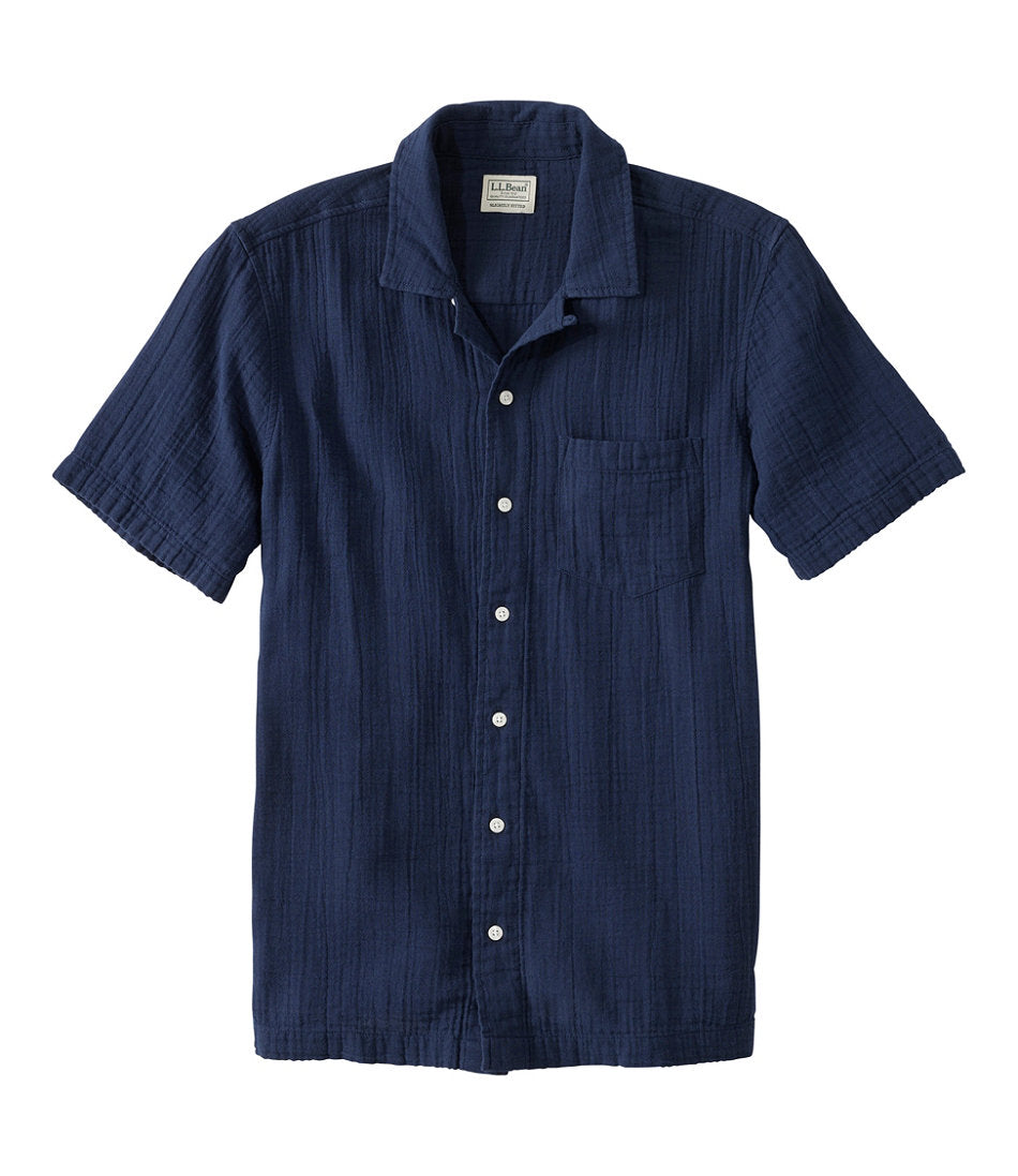 Slightly Fitted Untucked Fit Short-Sleeve Men's Cloud Gauze Shirt