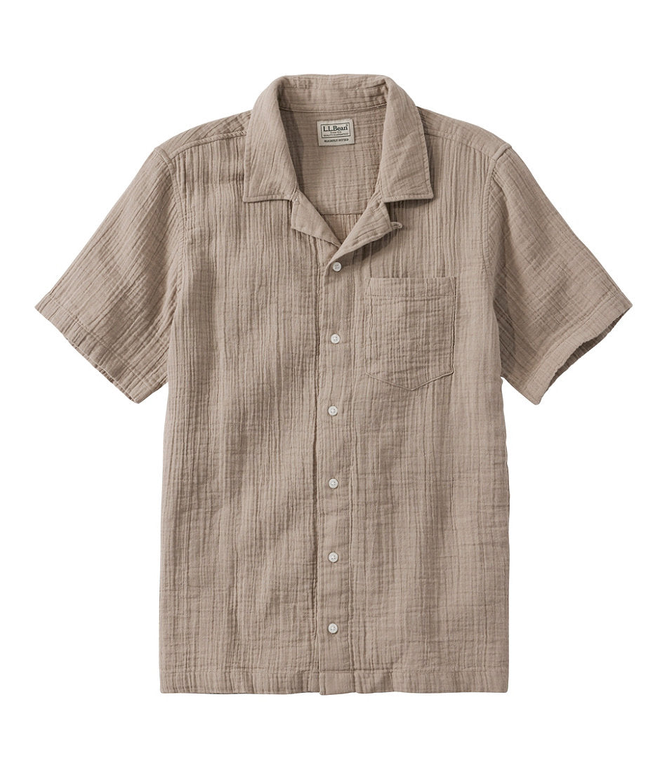 Slightly Fitted Untucked Fit Short-Sleeve Men's Cloud Gauze Shirt
