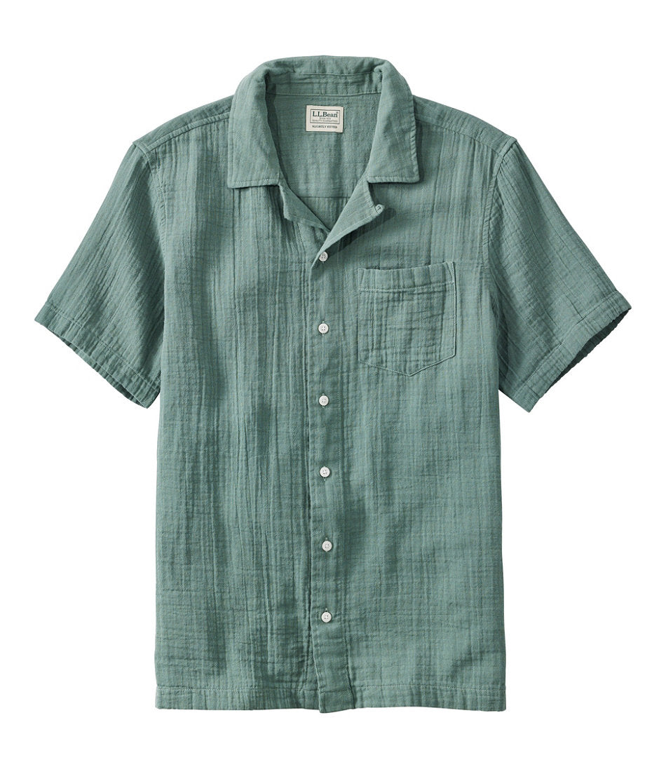 Slightly Fitted Untucked Fit Short-Sleeve Men's Cloud Gauze Shirt