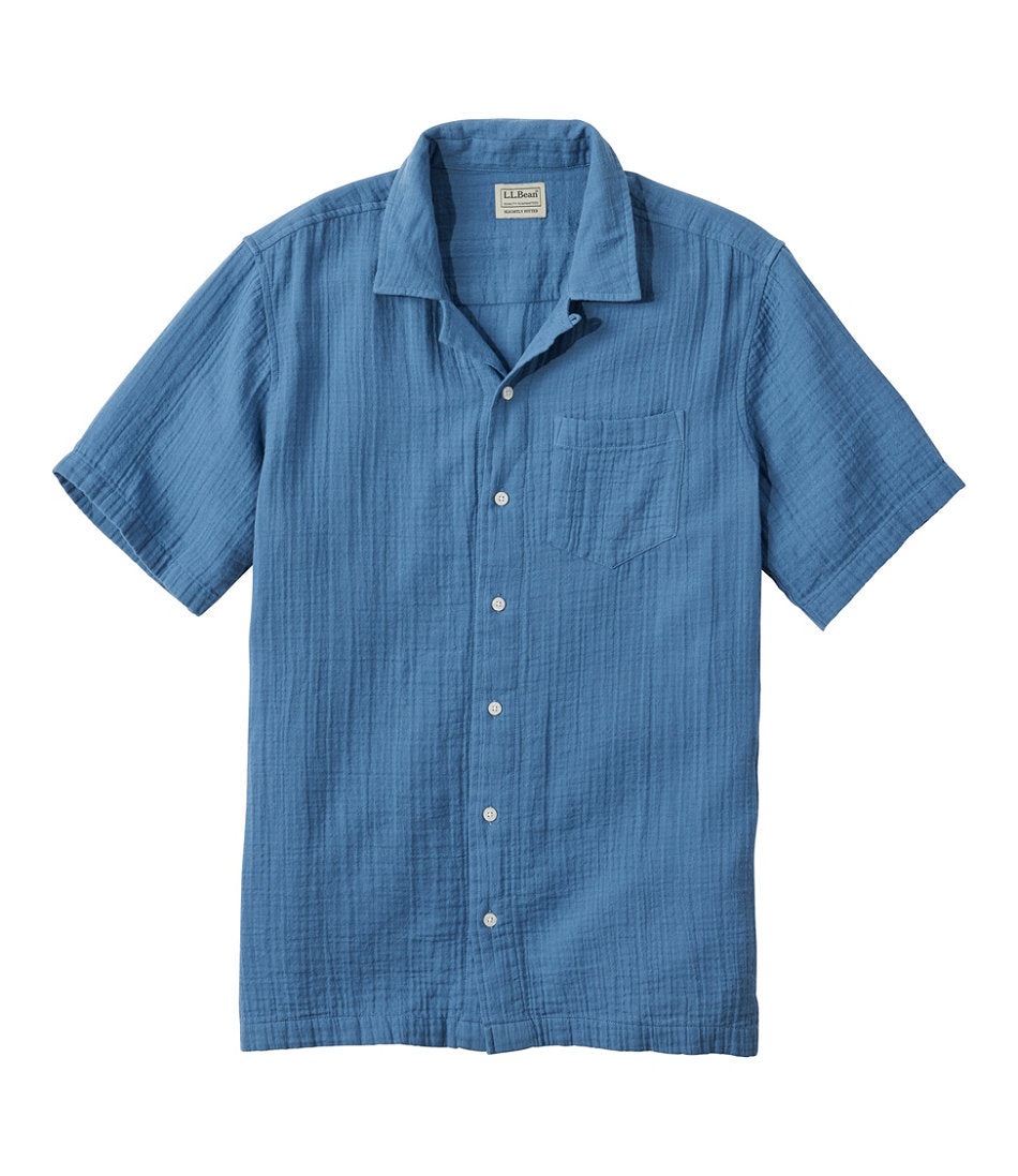 Slightly Fitted Untucked Fit Short-Sleeve Men's Cloud Gauze Shirt