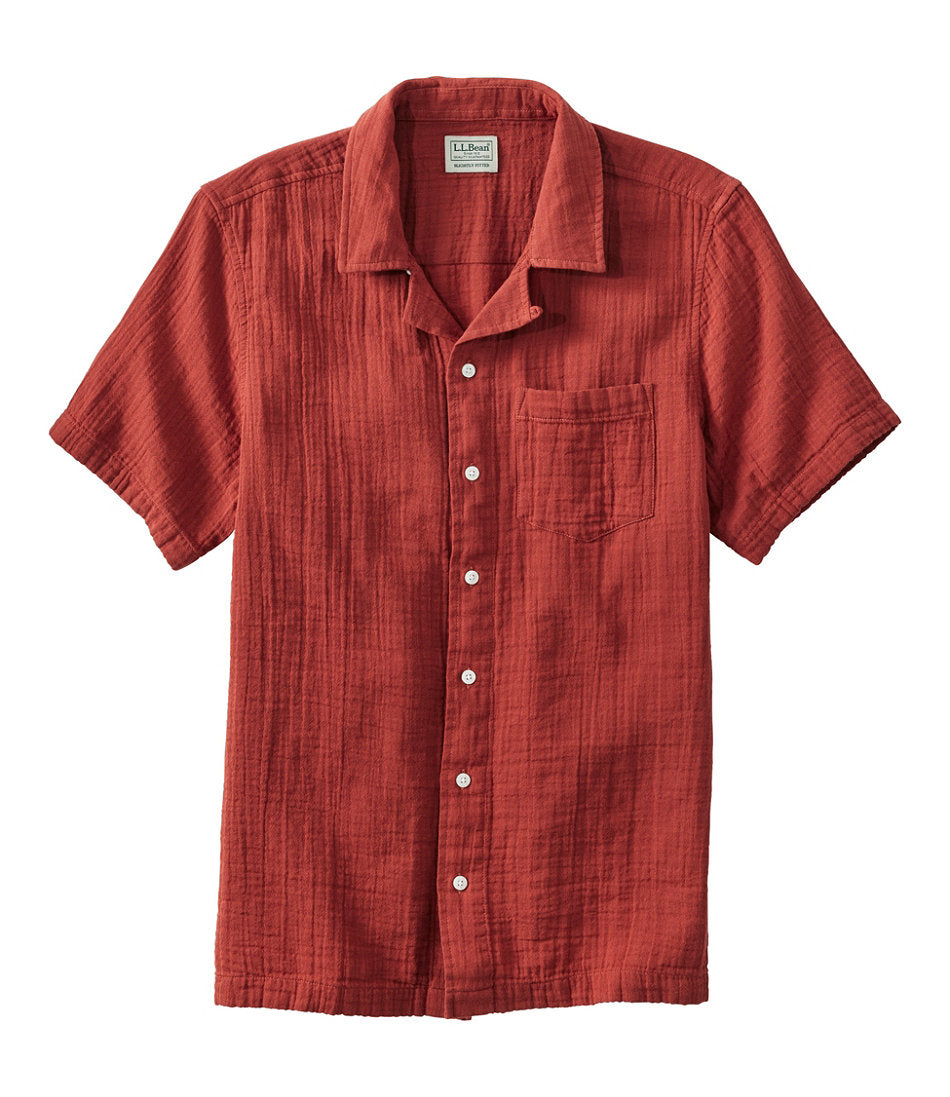 Slightly Fitted Untucked Fit Short-Sleeve Men's Cloud Gauze Shirt