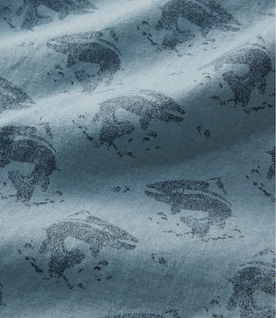 Slightly Fitted Untucked Fit Short-Sleeve Men's Stonecoast Hemp Shirt Print