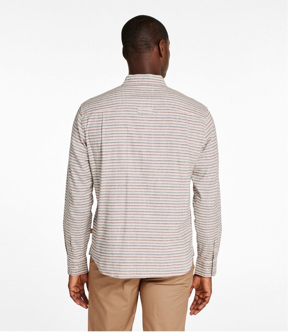 Stripe Men's Stonecoast Hemp Shirt Slightly Fitted Untucked Fit Long-Sleeve